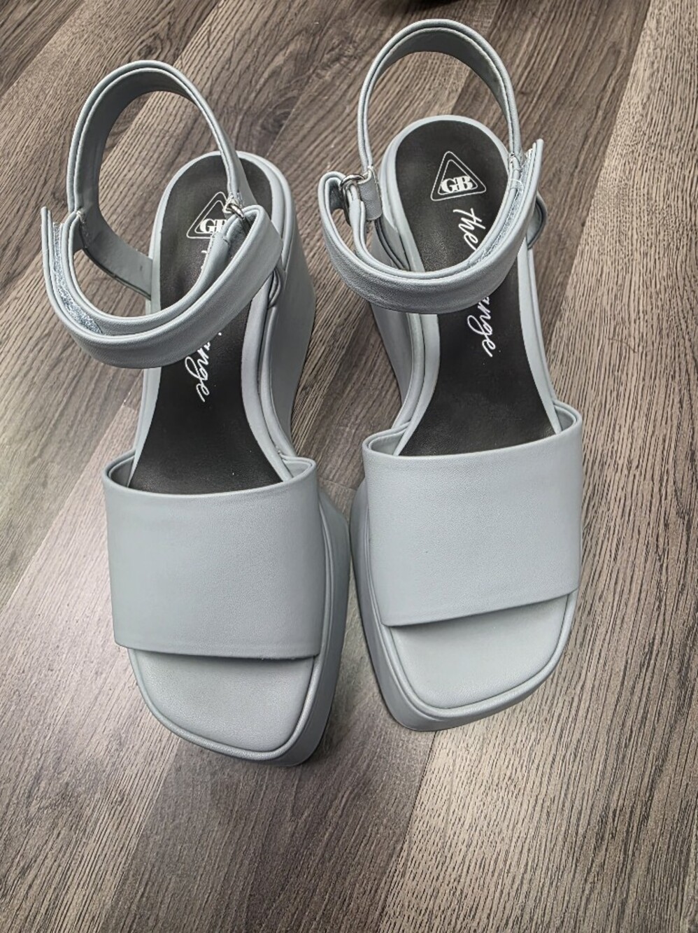 Gianni Bini Light Blue Platform Open-Toe Ankle-Strap Sandals